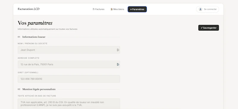 Outil de facturation gratuit screenshot 2