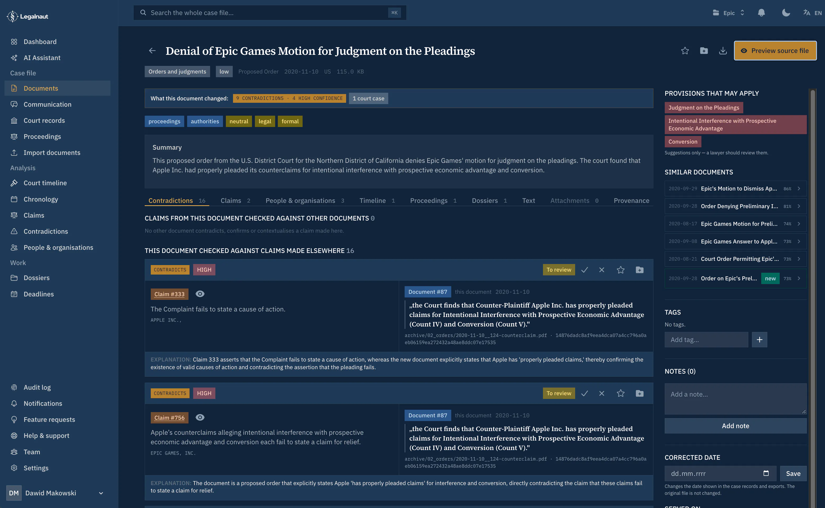 Legalnaut: AI Litigation & Case Analysis gallery image