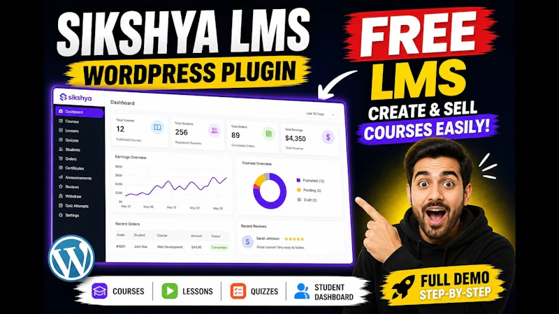Sikshya LMS – WordPress Course Builder screenshot 1 (video preview)