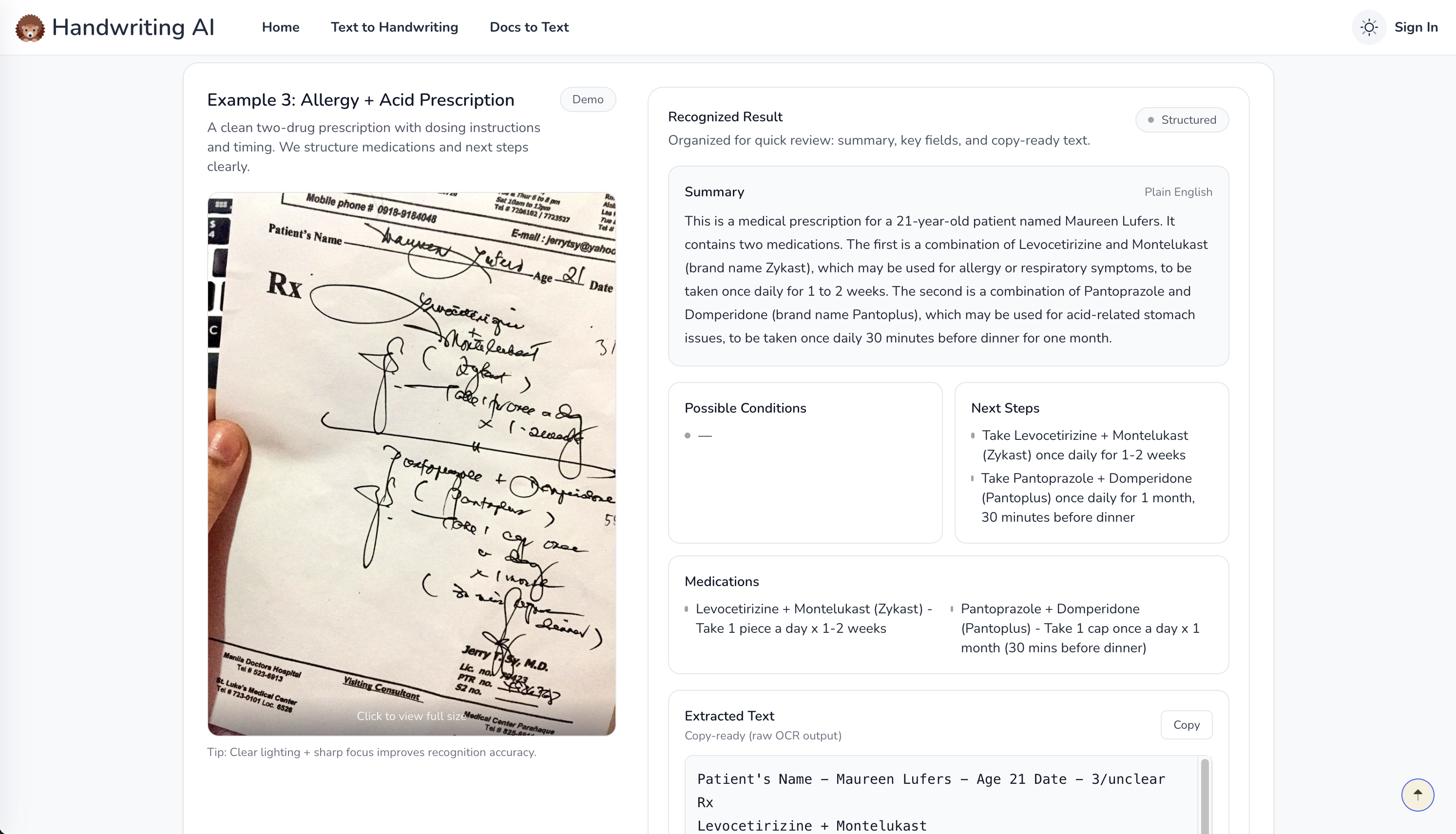 Handwriting AI - Screenshot 3 showing product features and functionality