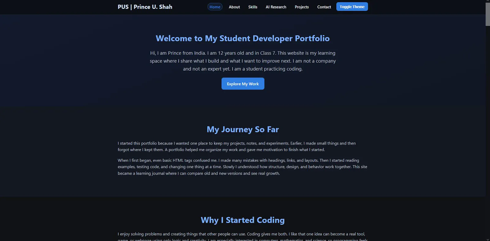 Princehacky Portfolio screenshot 2