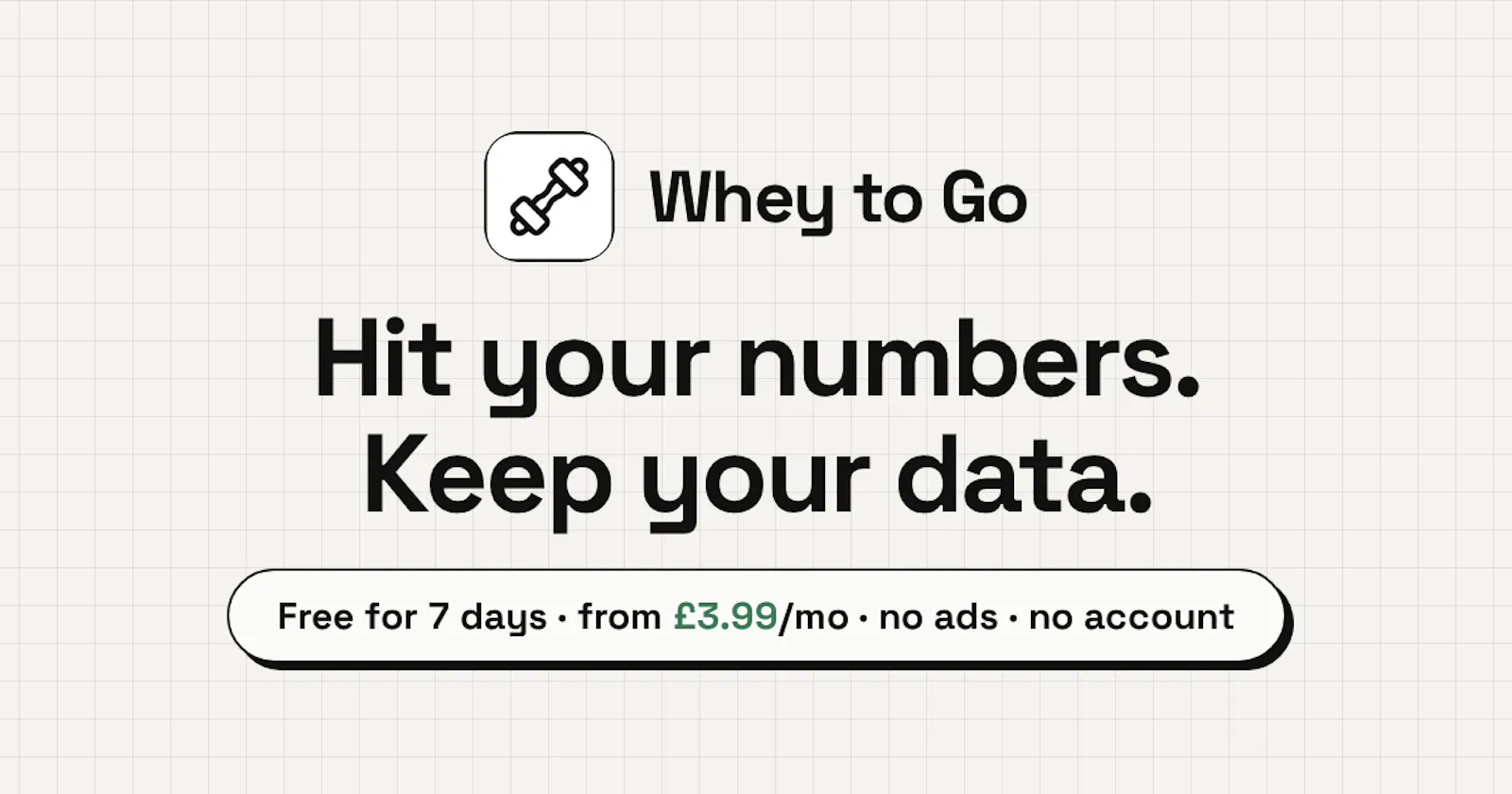 Whey to Go - Calorie & Gym Log screenshot 1