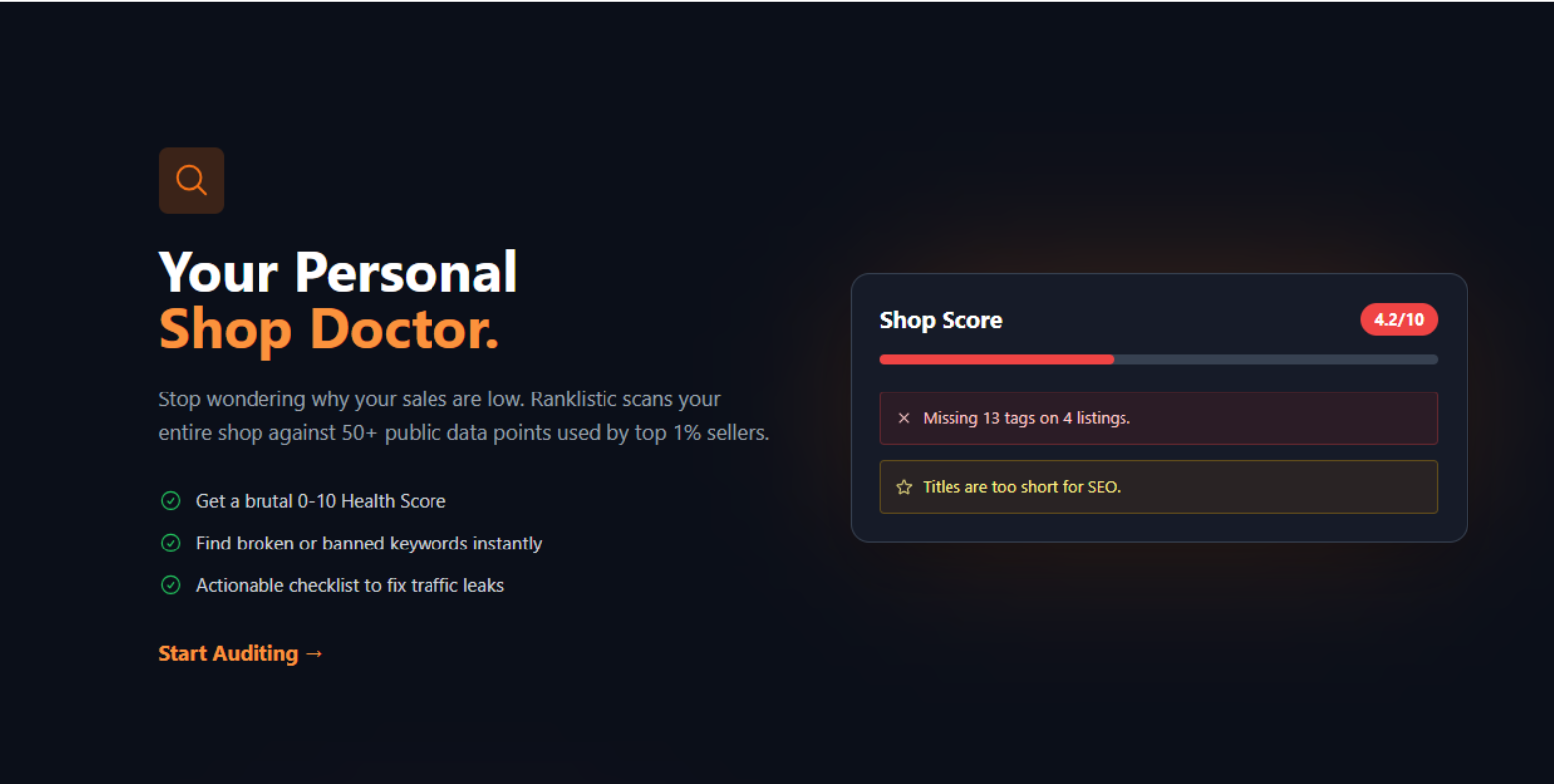 Ranklistic - Screenshot 3 showing product features and functionality