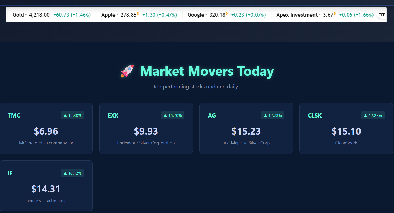 ApexTicker - Stock Tracking Platform gallery image