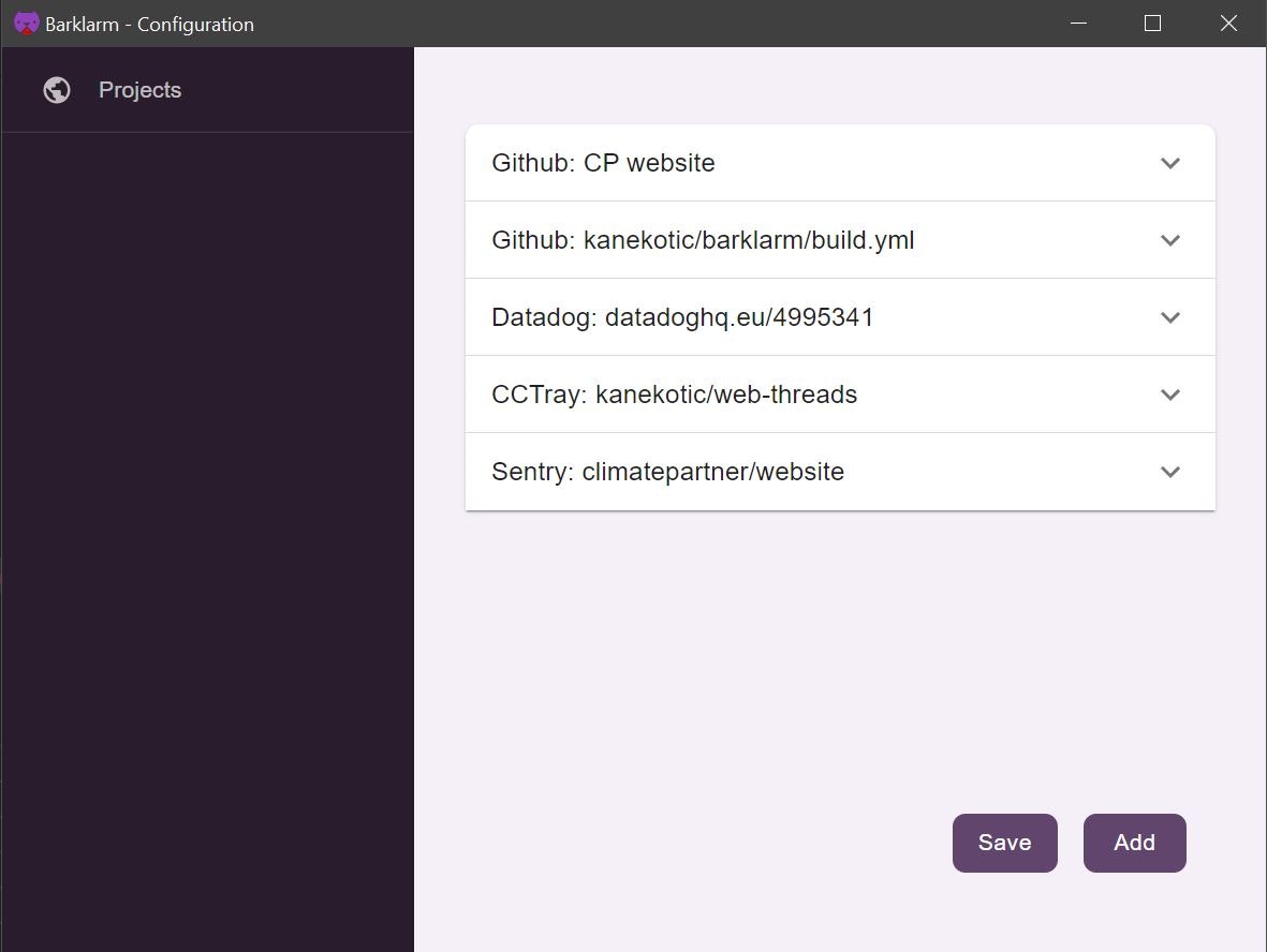 Barklarm - プロジェクトのステータスがOSで構築および監視メディア3