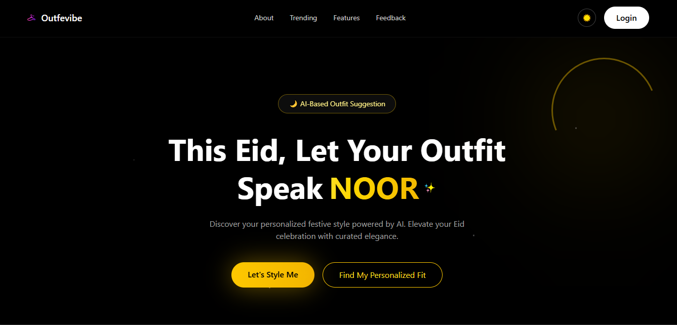 Outfevibe - Main product screenshot demonstrating key features and user interface