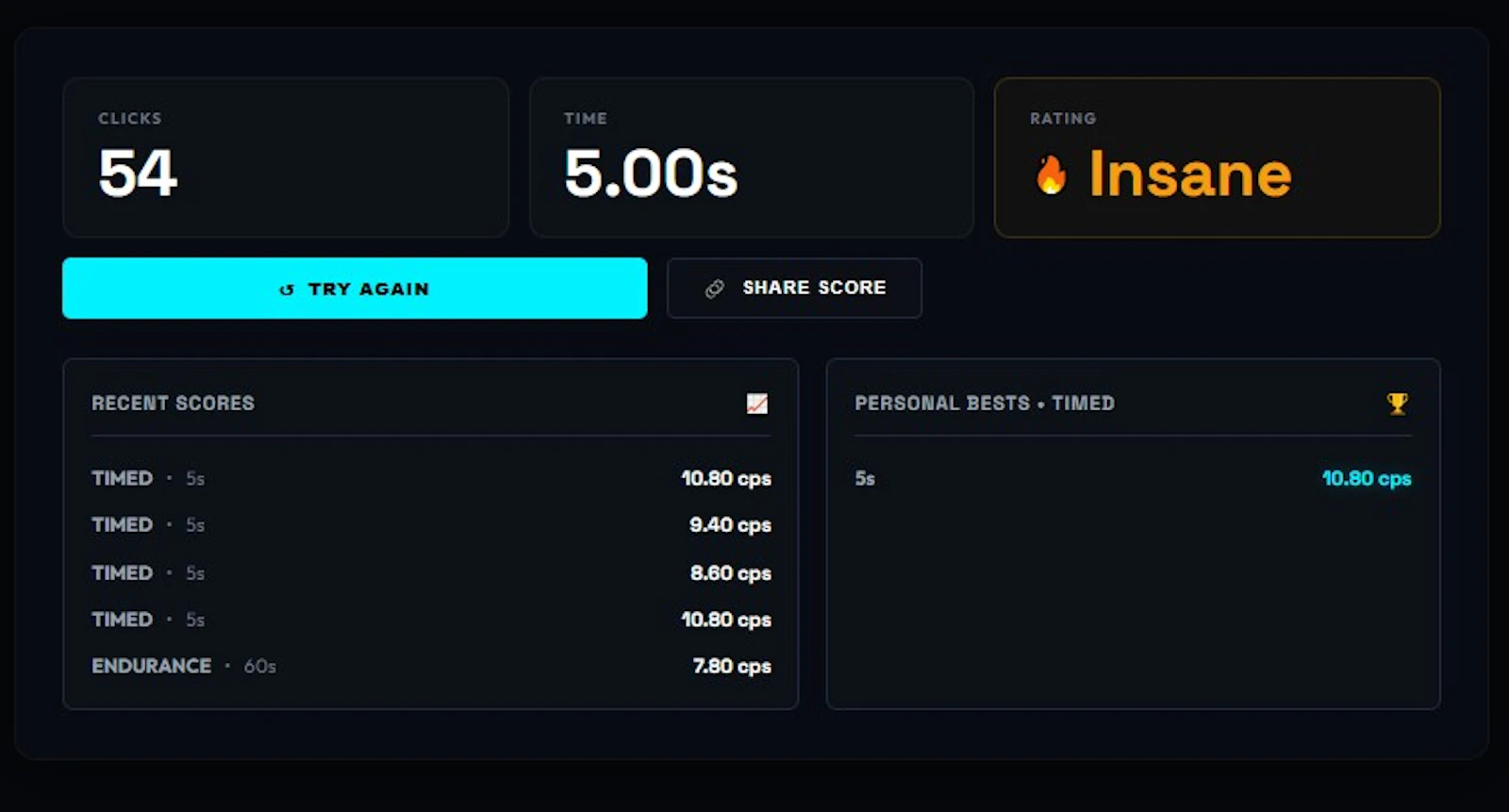 CPS Test — Click Speed Test screenshot 2