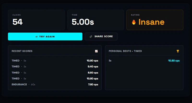 CPS Test — Click Speed Test screenshot 2