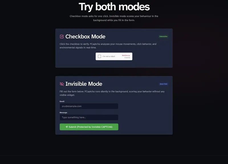 FCaptcha screenshot 2