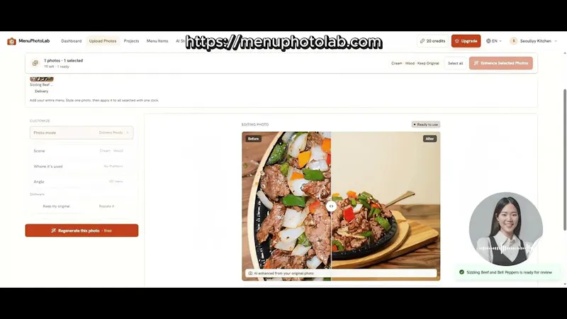 MenuPhotoLab screenshot 1 (video preview)