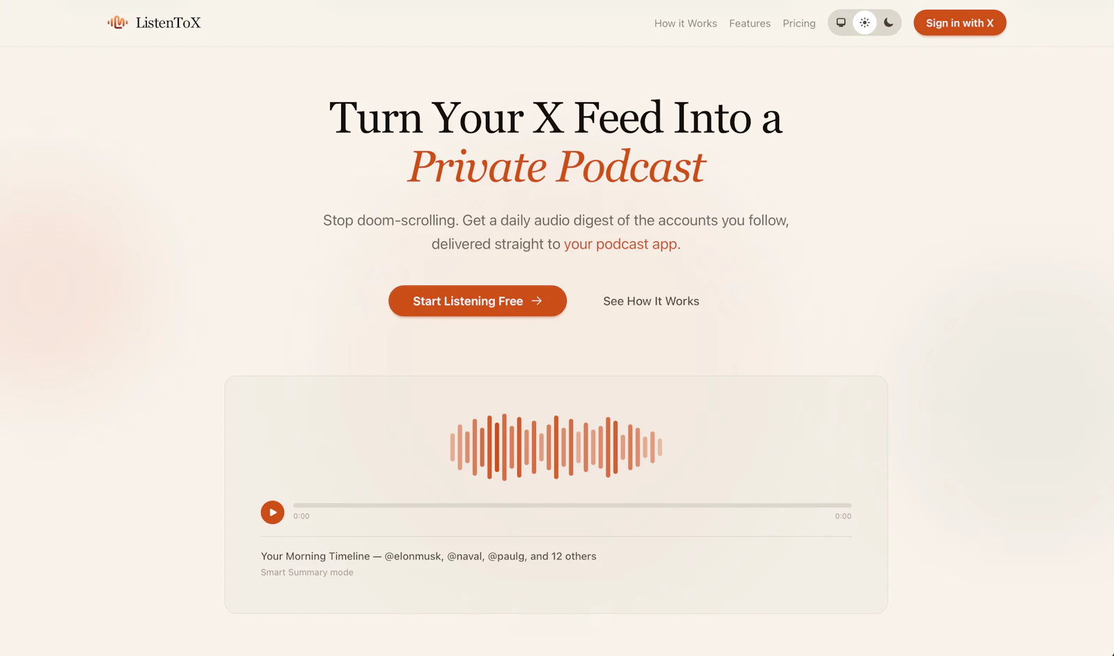 ListenToX screenshot 1