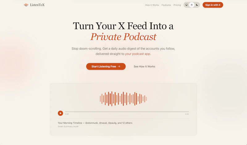ListenToX screenshot 1