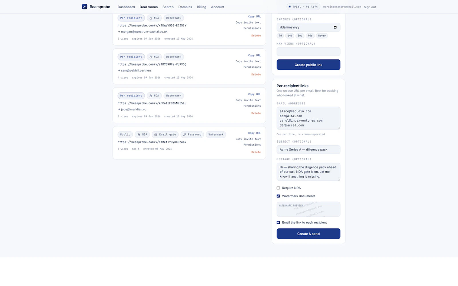 Beamprobe screenshot 2