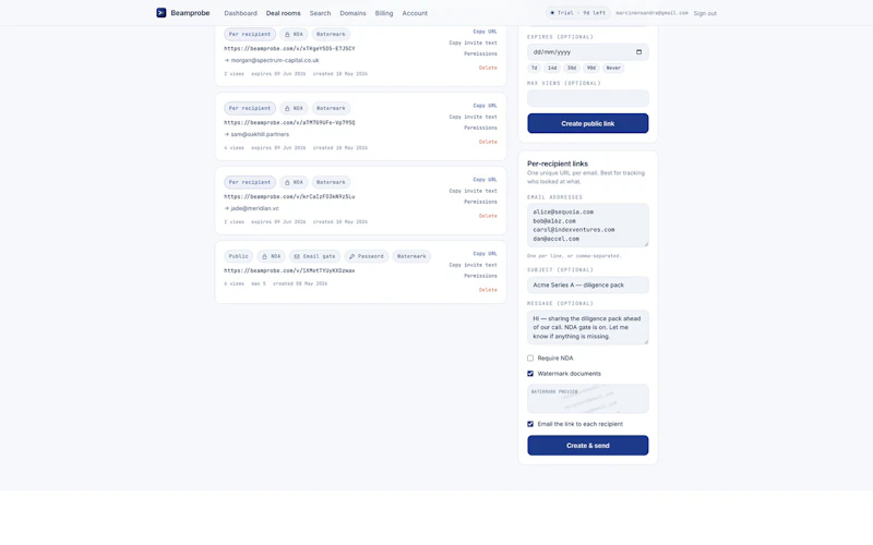 Beamprobe screenshot 2