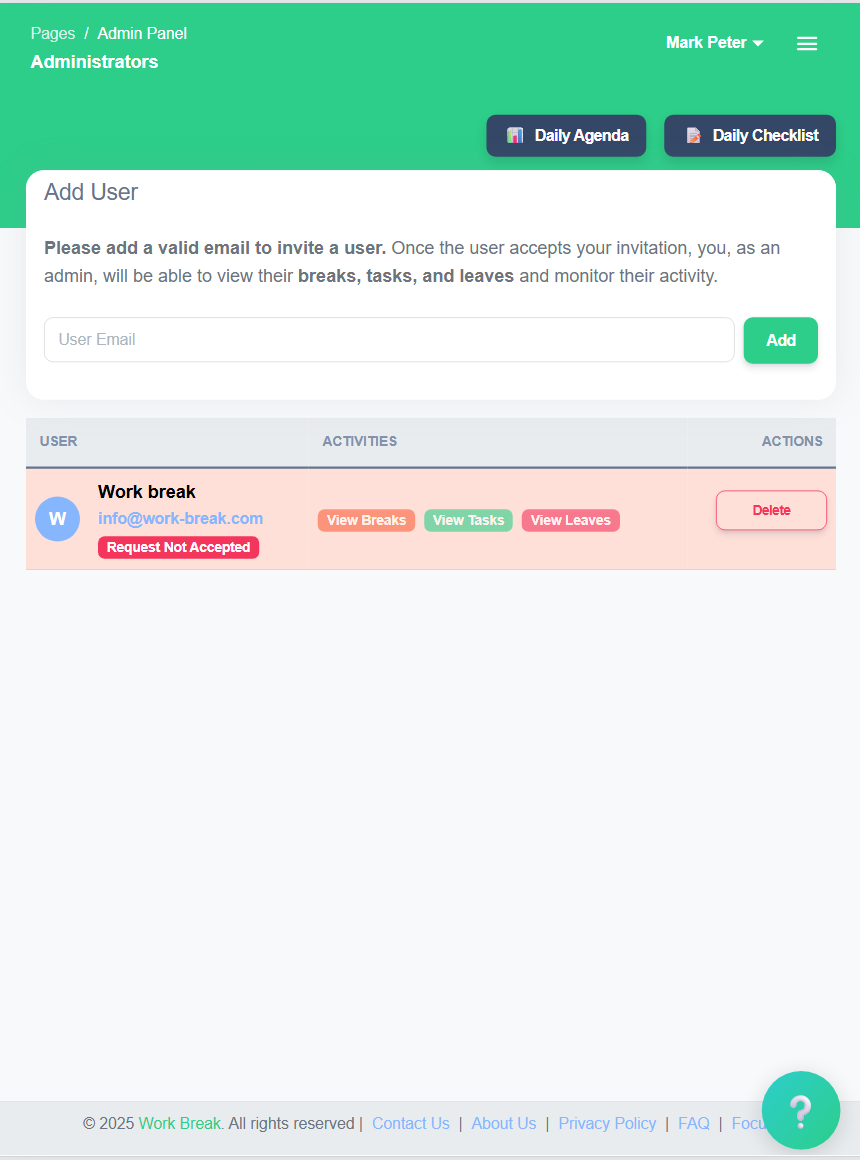 WorkBreak - Screenshot 2 showing product features and functionality