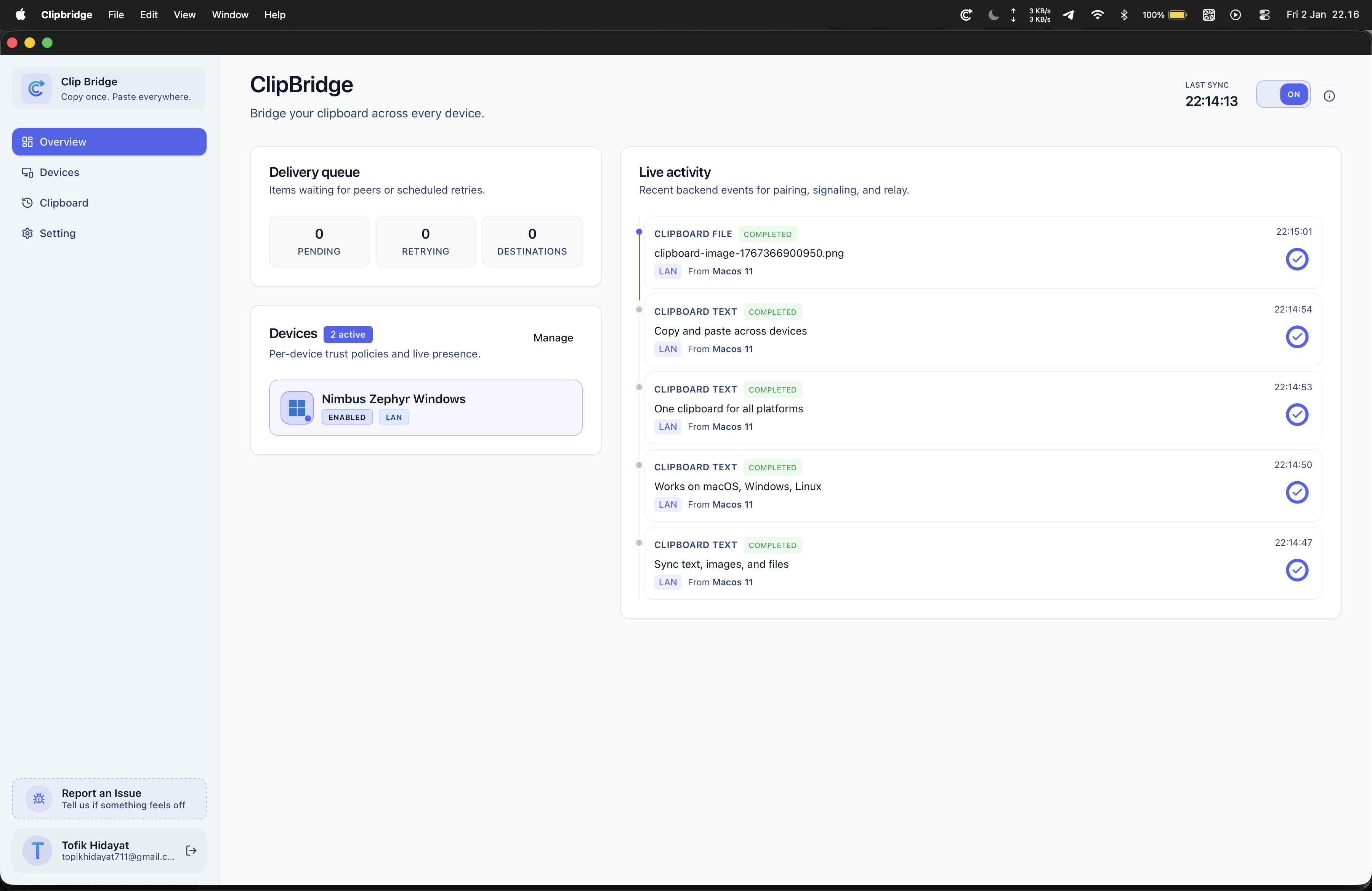 ClipBridge - Main product screenshot demonstrating key features and user interface