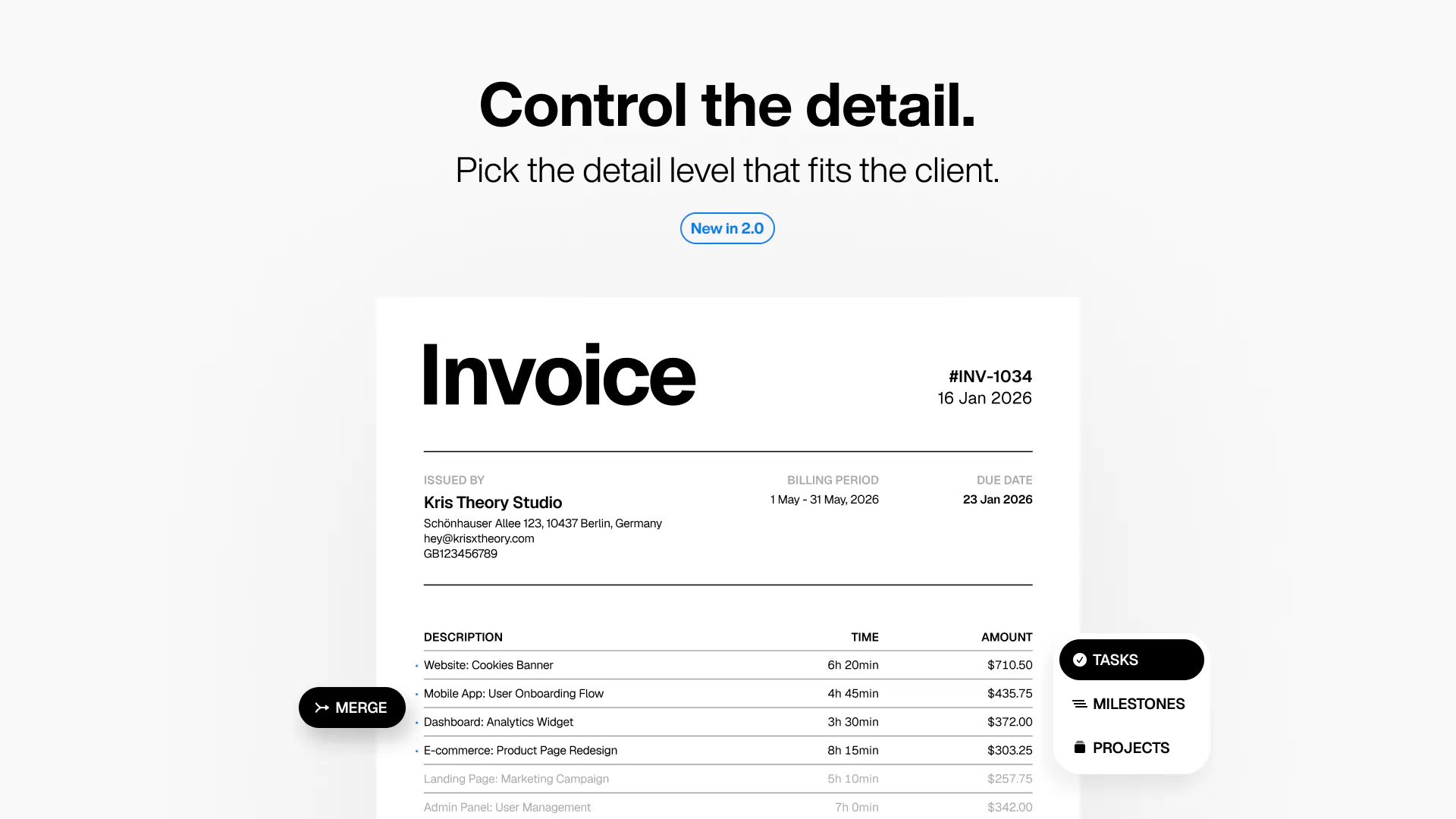 TimeOS 2.0: Bill your hours in Notion. screenshot 5