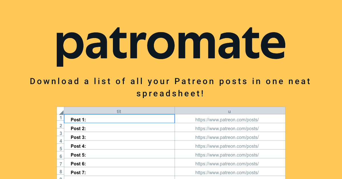 Patromeren - Download al je Patreon -berichten in één nette spreadsheet! media 2