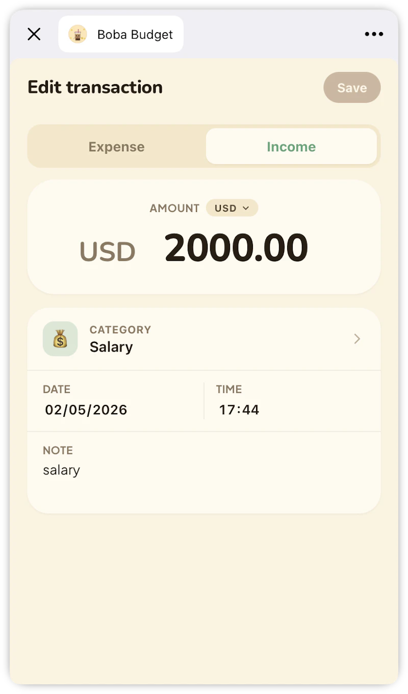 Boba Budget screenshot 2