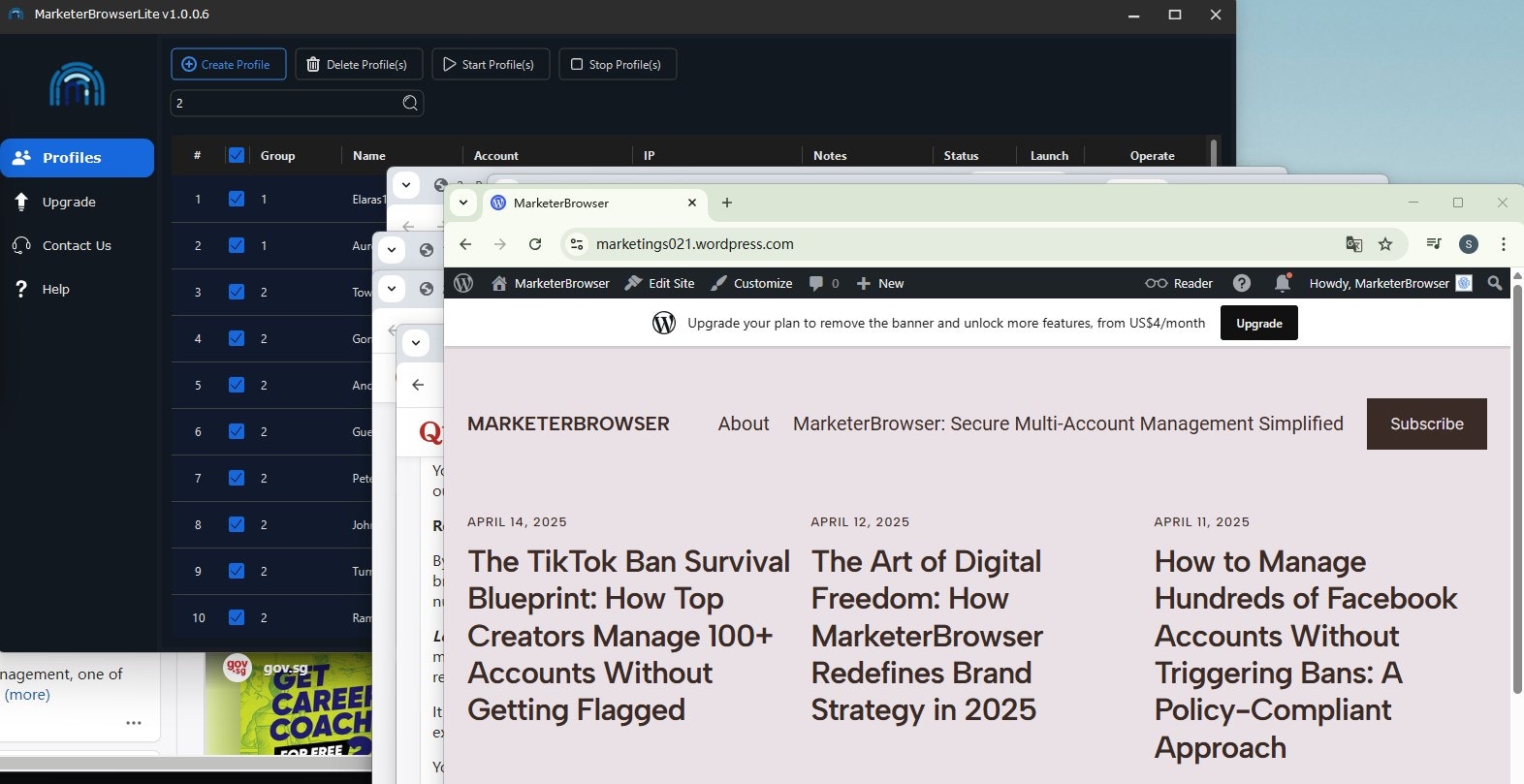 MarketerBrowser - An anti-detect browser can use to manage multiple accounts. media 3