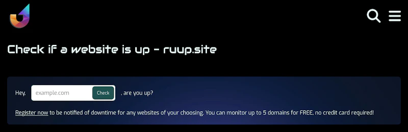 ruup.site uptime monitoring screenshot 1