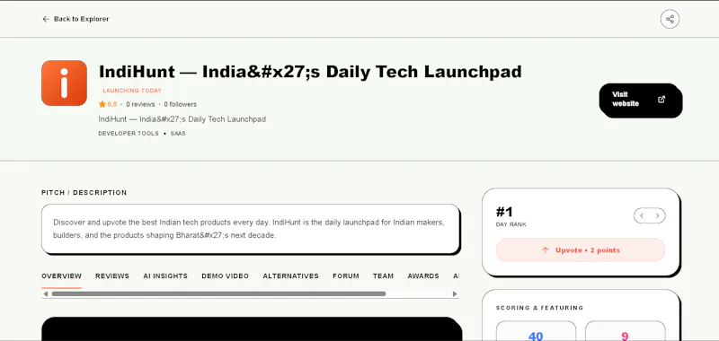 IndiHunt — India's Daily Tech Launchpad screenshot 4