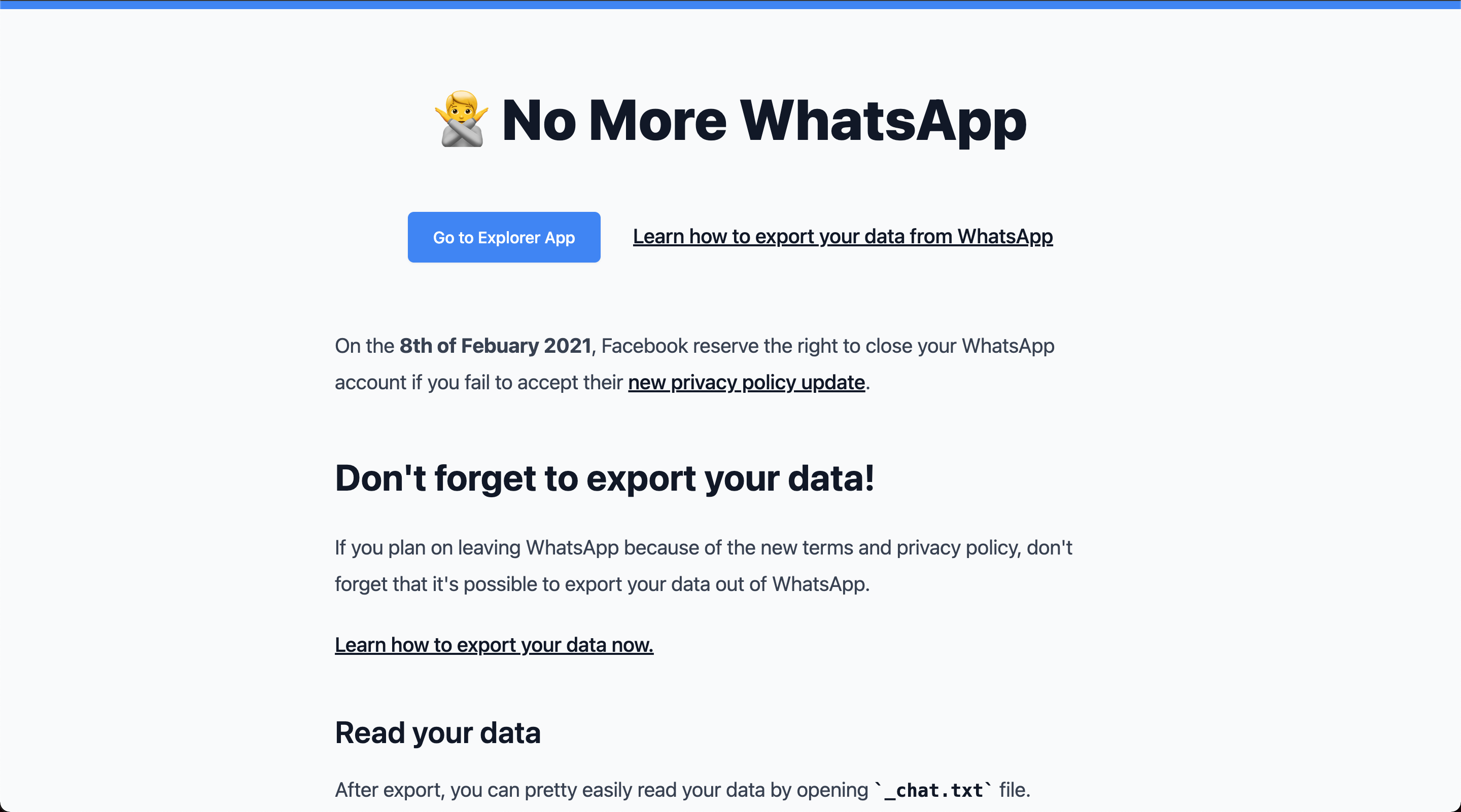 No More WhatsApp gallery image