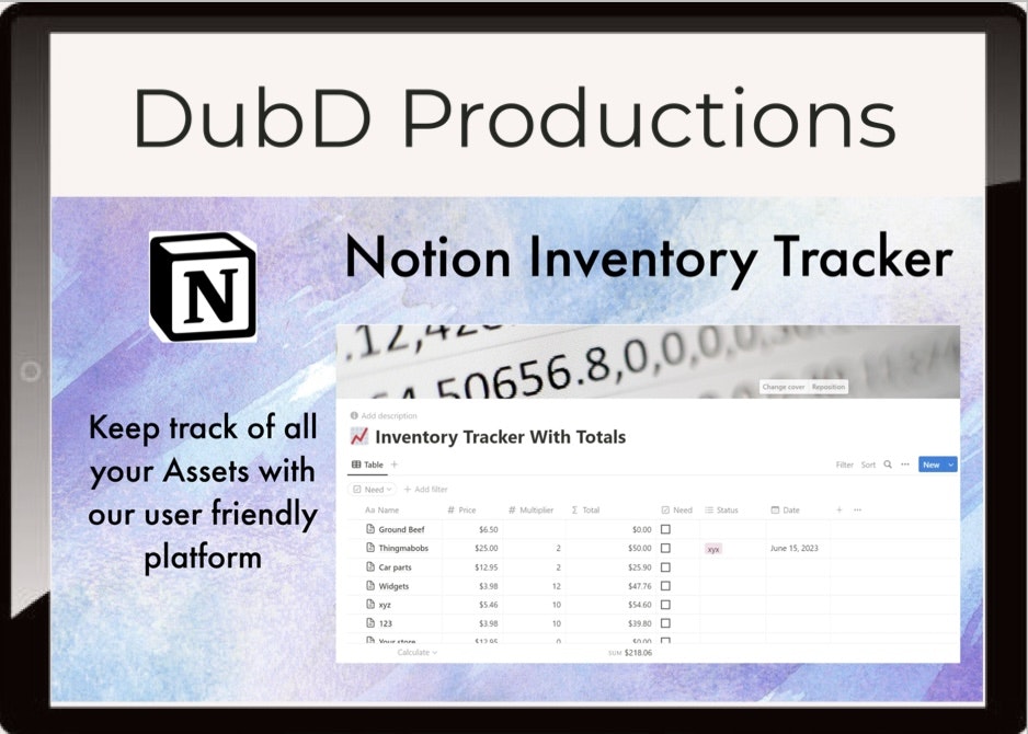 Inventory Tracker With Totals - Created to make tracking anything you value as easy as 123 media 2