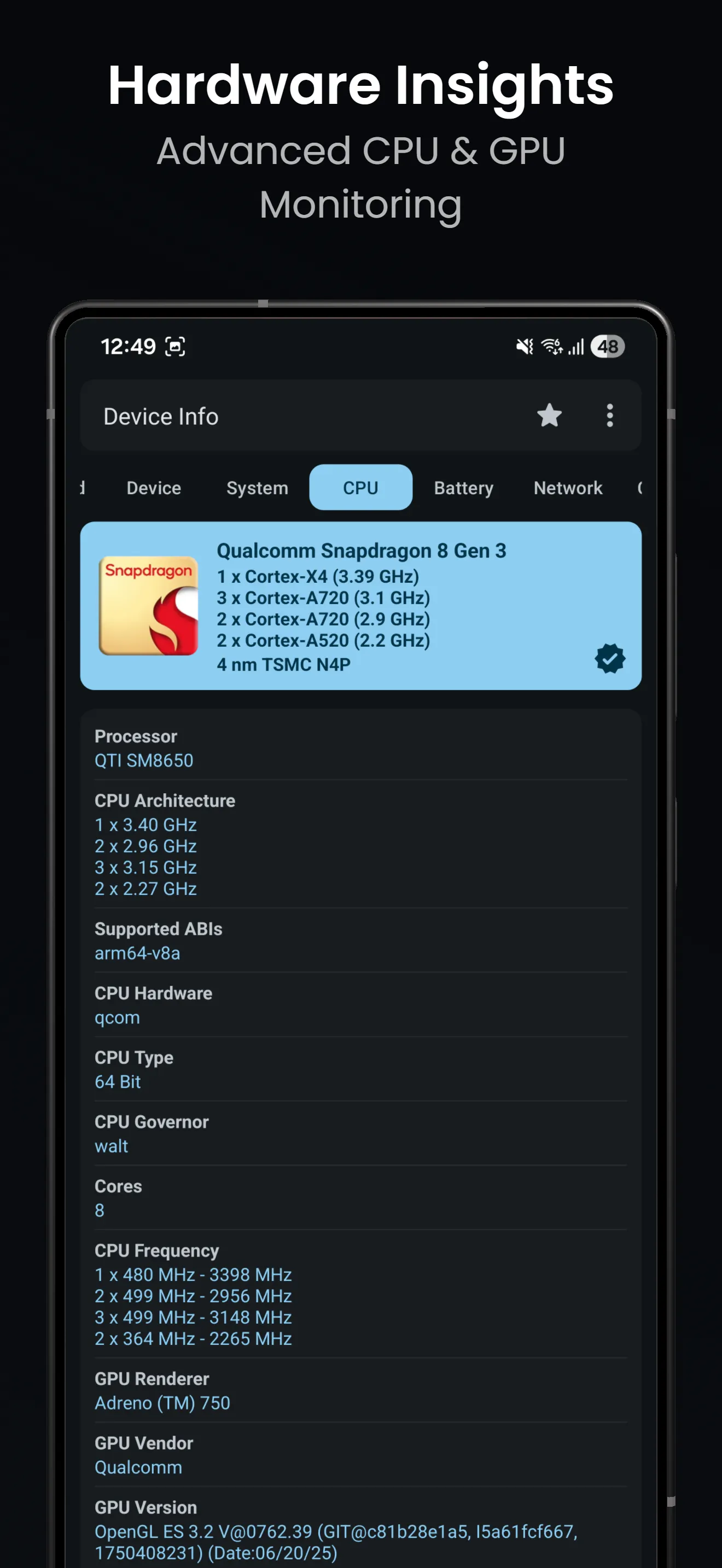 Device Info: System & CPU Info screenshot