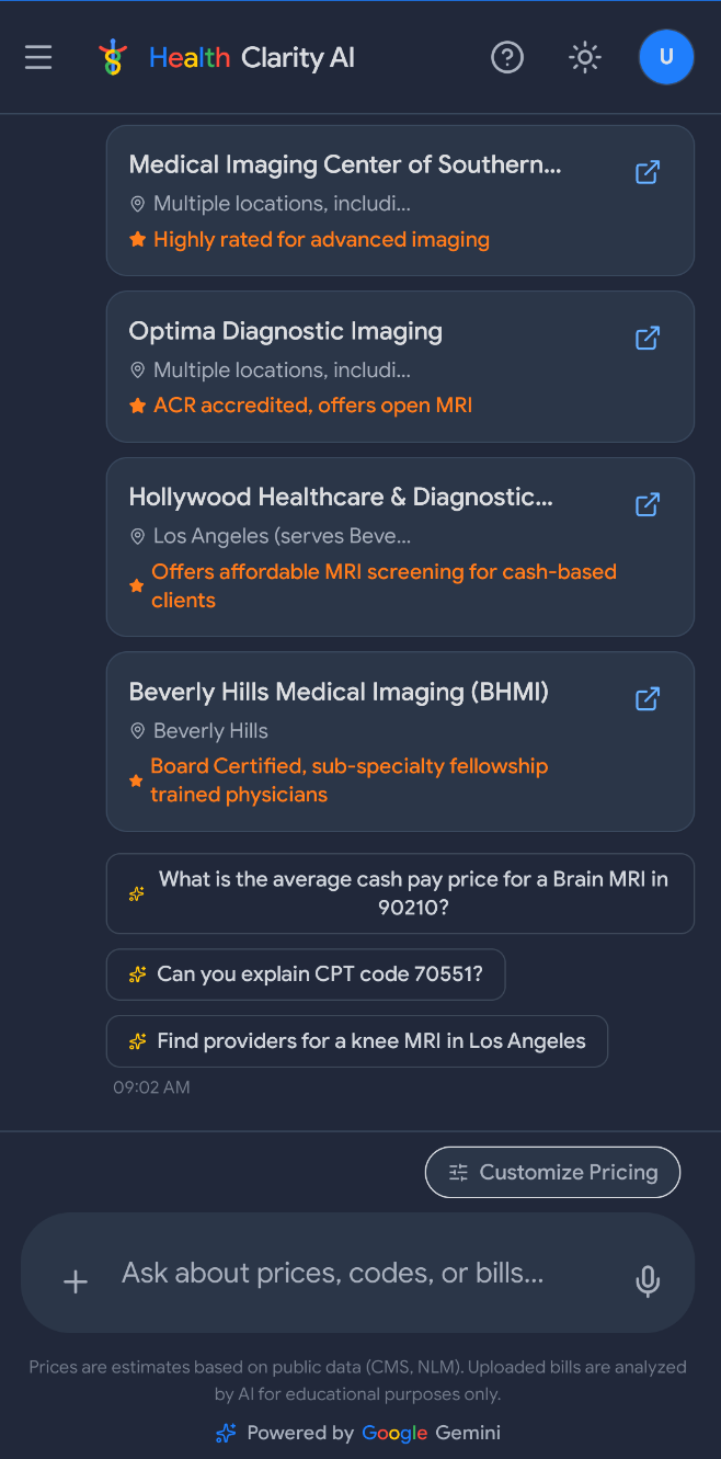 Health Clarity AI - Screenshot 4 showing product features and functionality