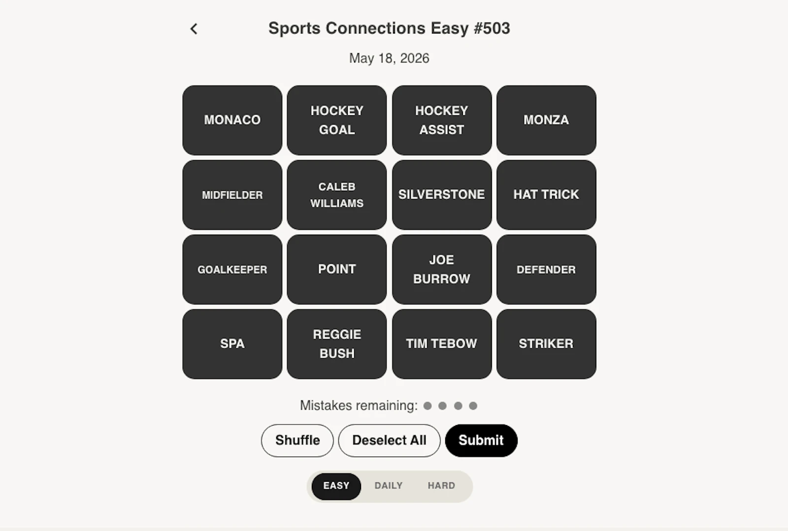 Connections Sports screenshot 1