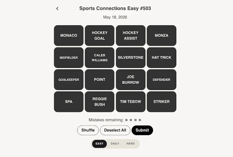 Connections Sports screenshot 1