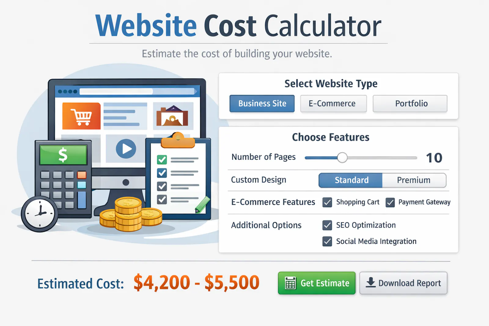 Website Cost Calculator by Niresh screenshot 1