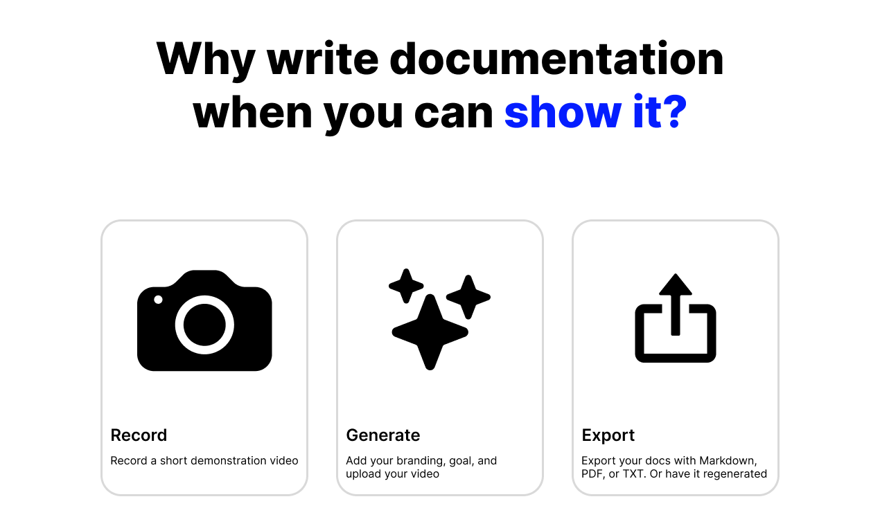 startuptile MakeTheDocs-Create documentation by uploading a short demo video