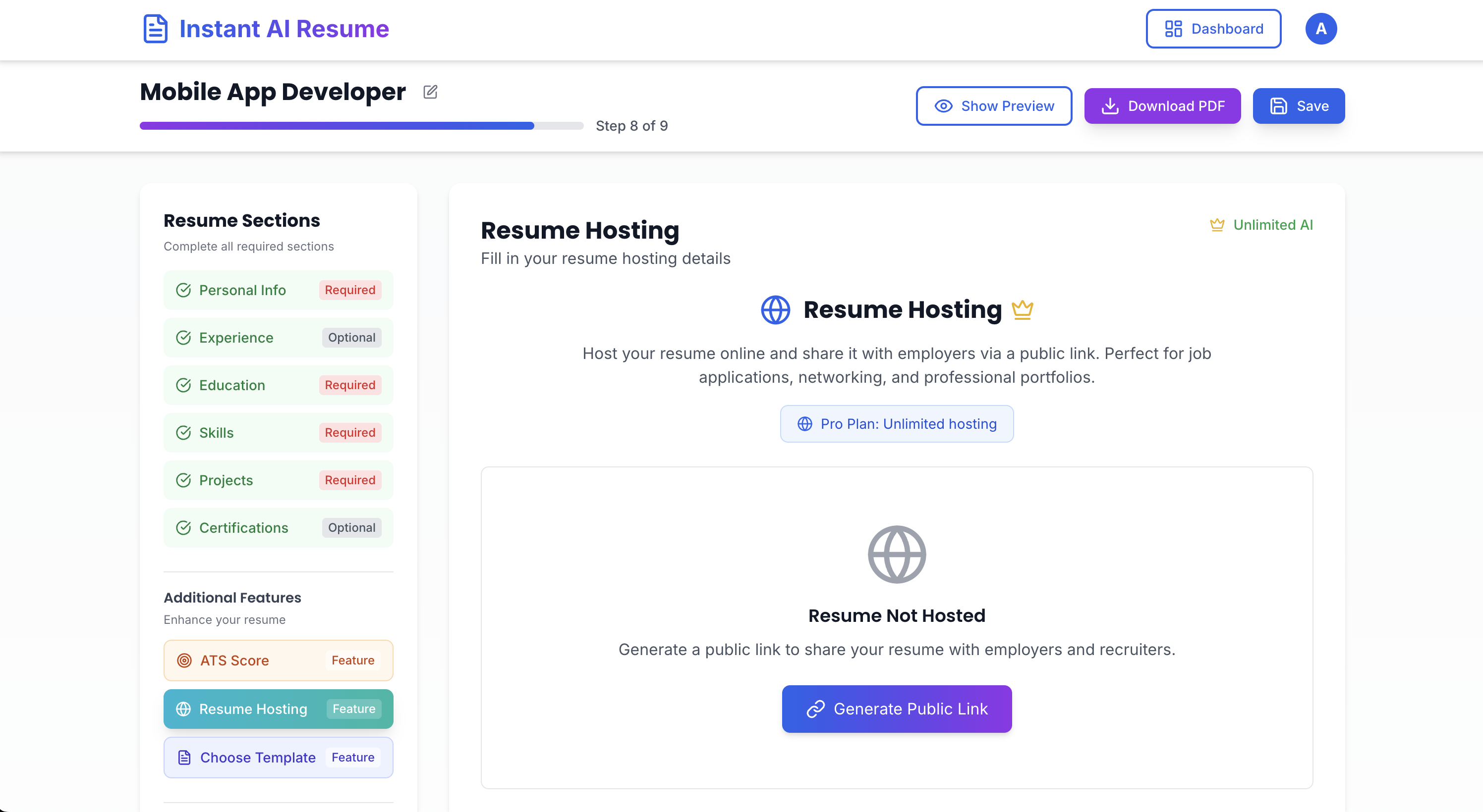 Instant AI Resume - Screenshot 2 preview