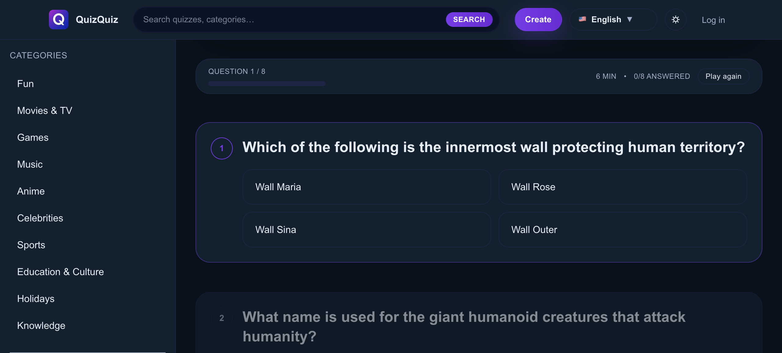 Média Quizquiz - Quiz et Trivia Web App. 2