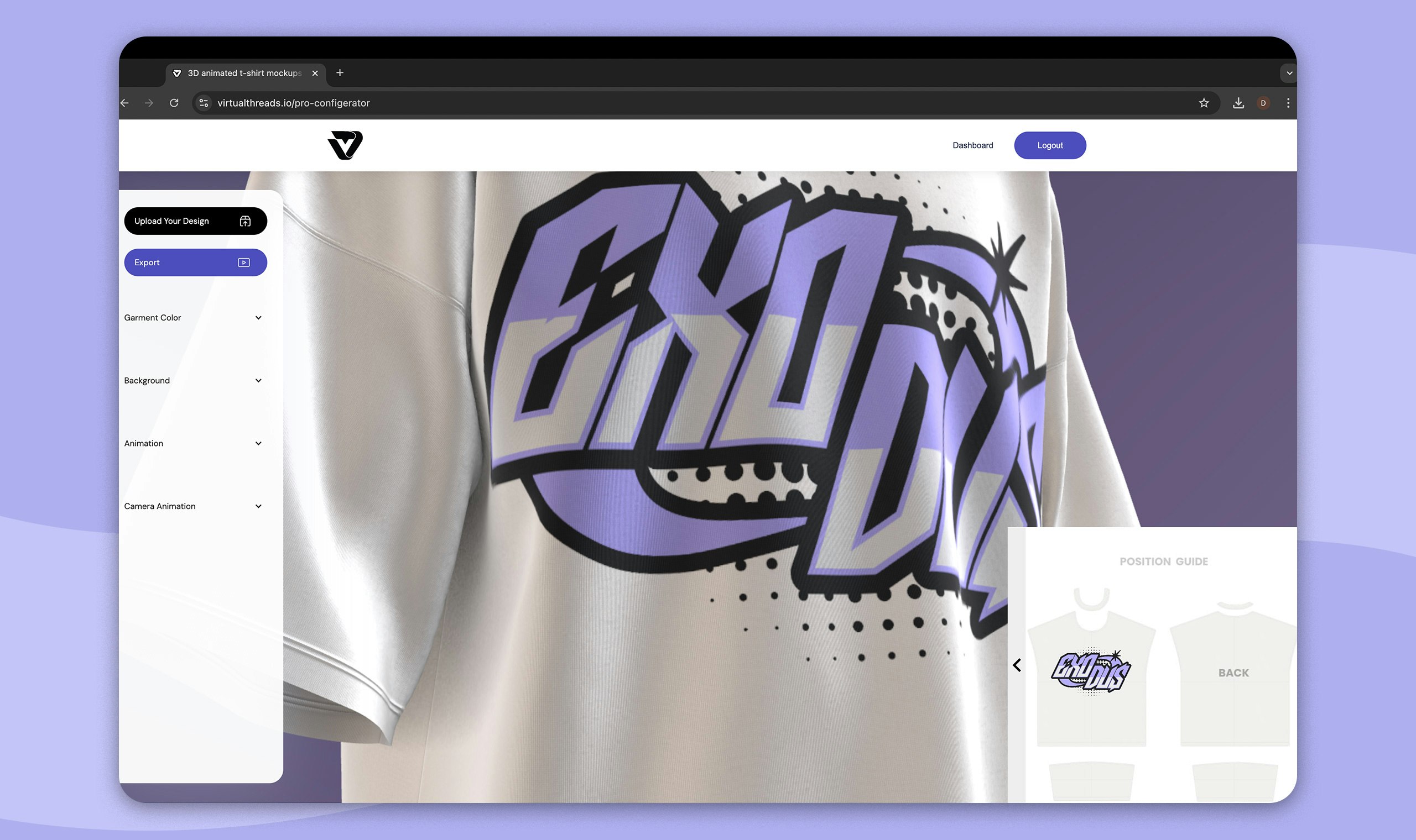 VirtualThreads - 3D Mockup Generator - แปลงการออกแบบ 2D ของคุณเป็นภาพจำลองเคลื่อนไหว 3 มิติในไม่กี่วินาที media 4