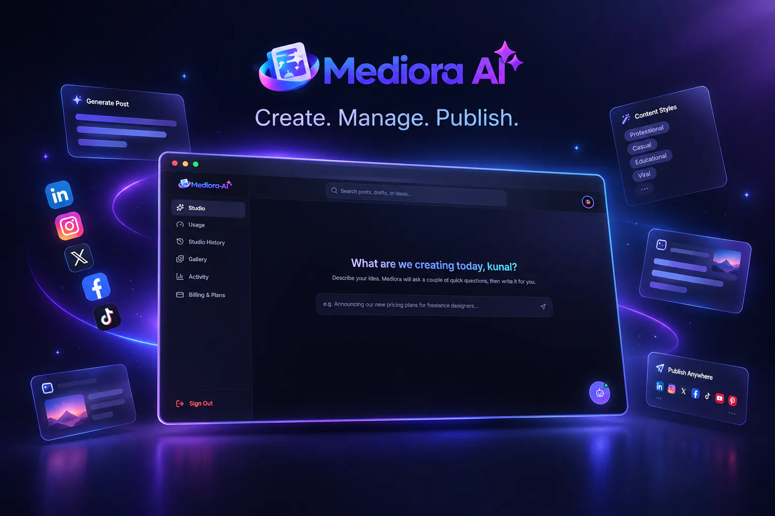 Mediora-AI - One Idea, Every Platform gallery image
