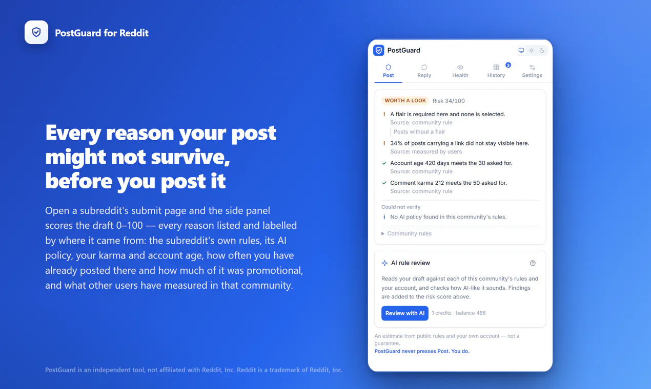 PostGuard for Reddit gallery image