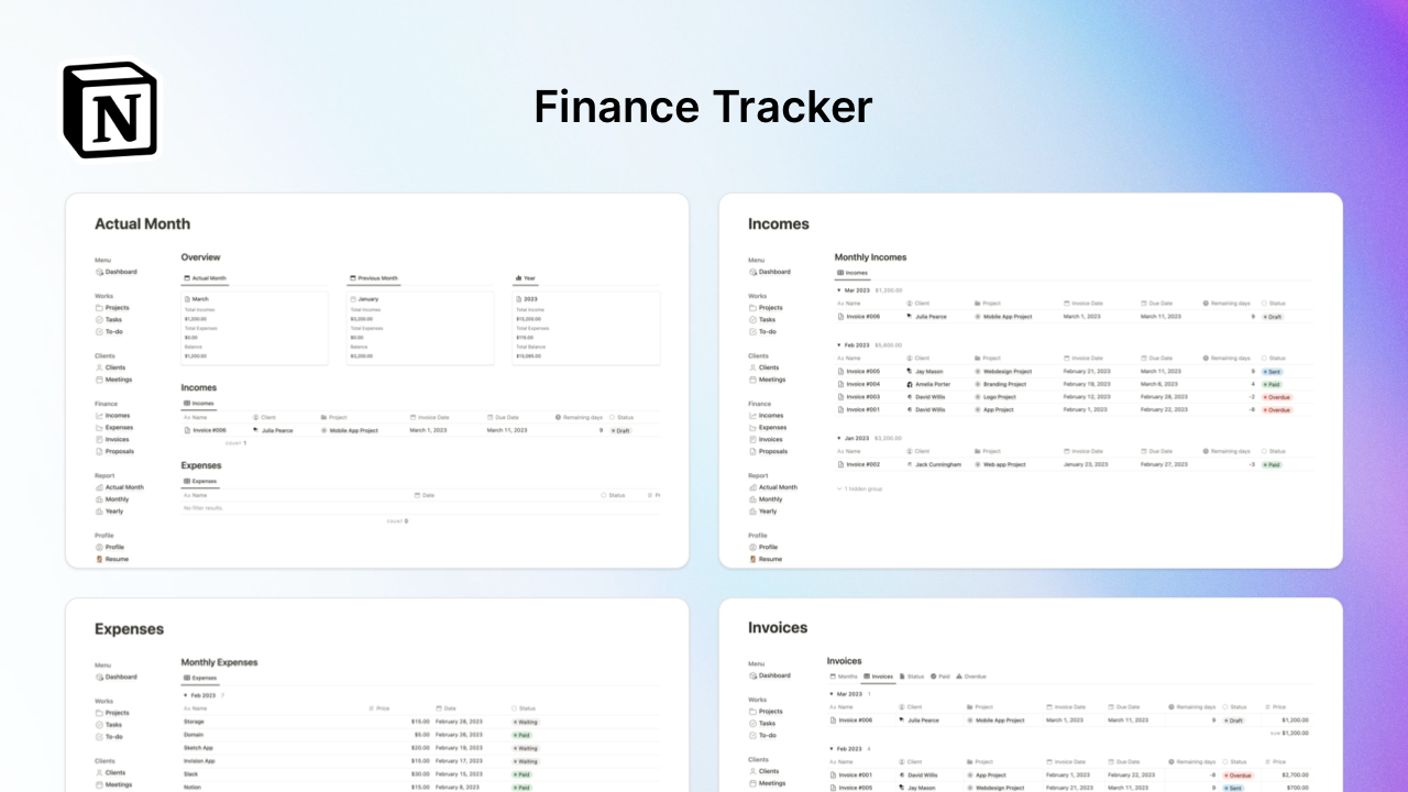 وسائط مفهوم Freelancer Board - إدارة عملك المستقل في مكان واحد 4