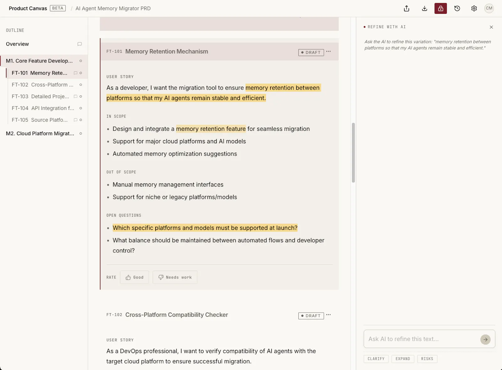 Product Canvas screenshot 3