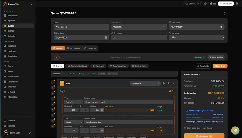 itinovo CRM screenshot 4