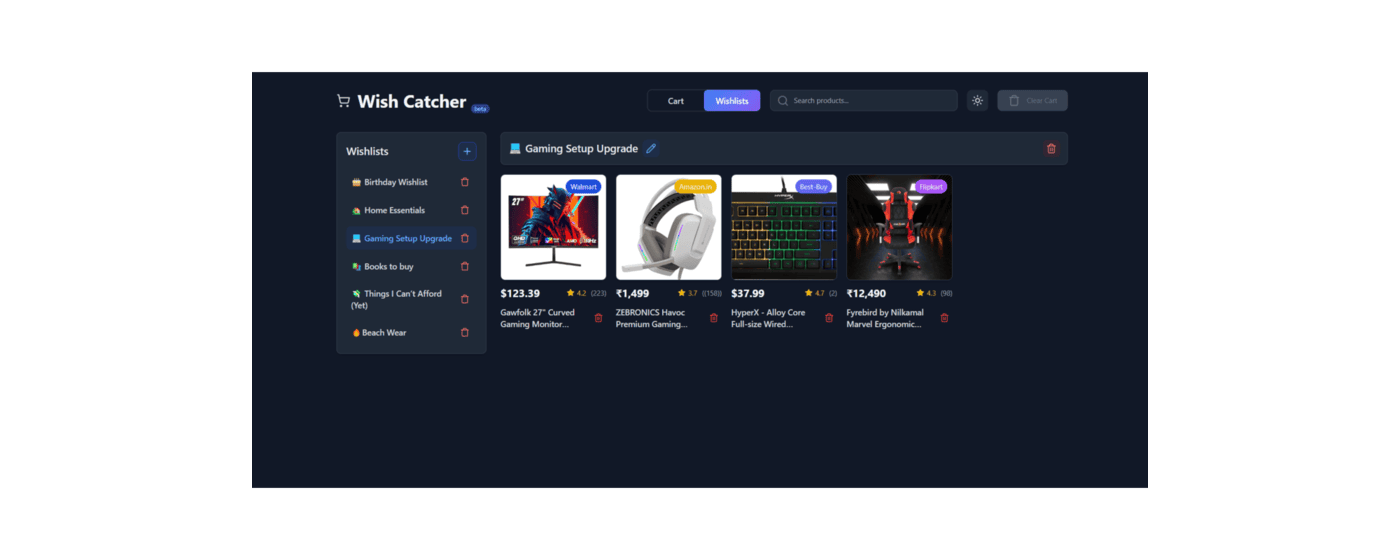 Wish Catcher - Aggiungi prodotti da molti siti in un carrello unificato e liste media 3