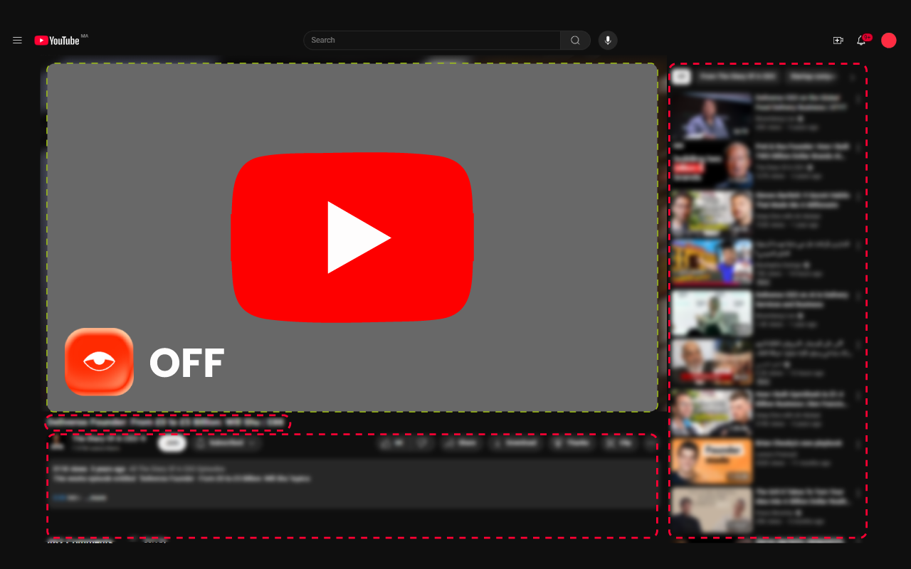 YouTube तत्व हाइडर - YouTube, आपका रास्ता - शोर को छिपाएं, शांति में देखें मीडिया 3