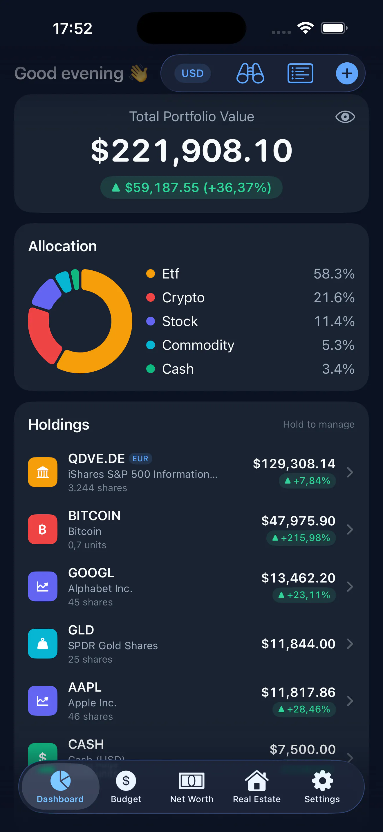 WealthPulse: Stocks & Crypto 제품 배너
