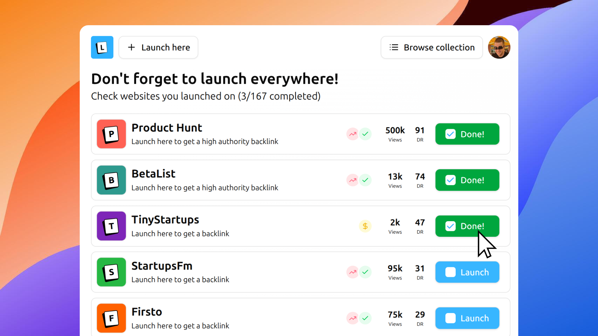 Launch List gallery image