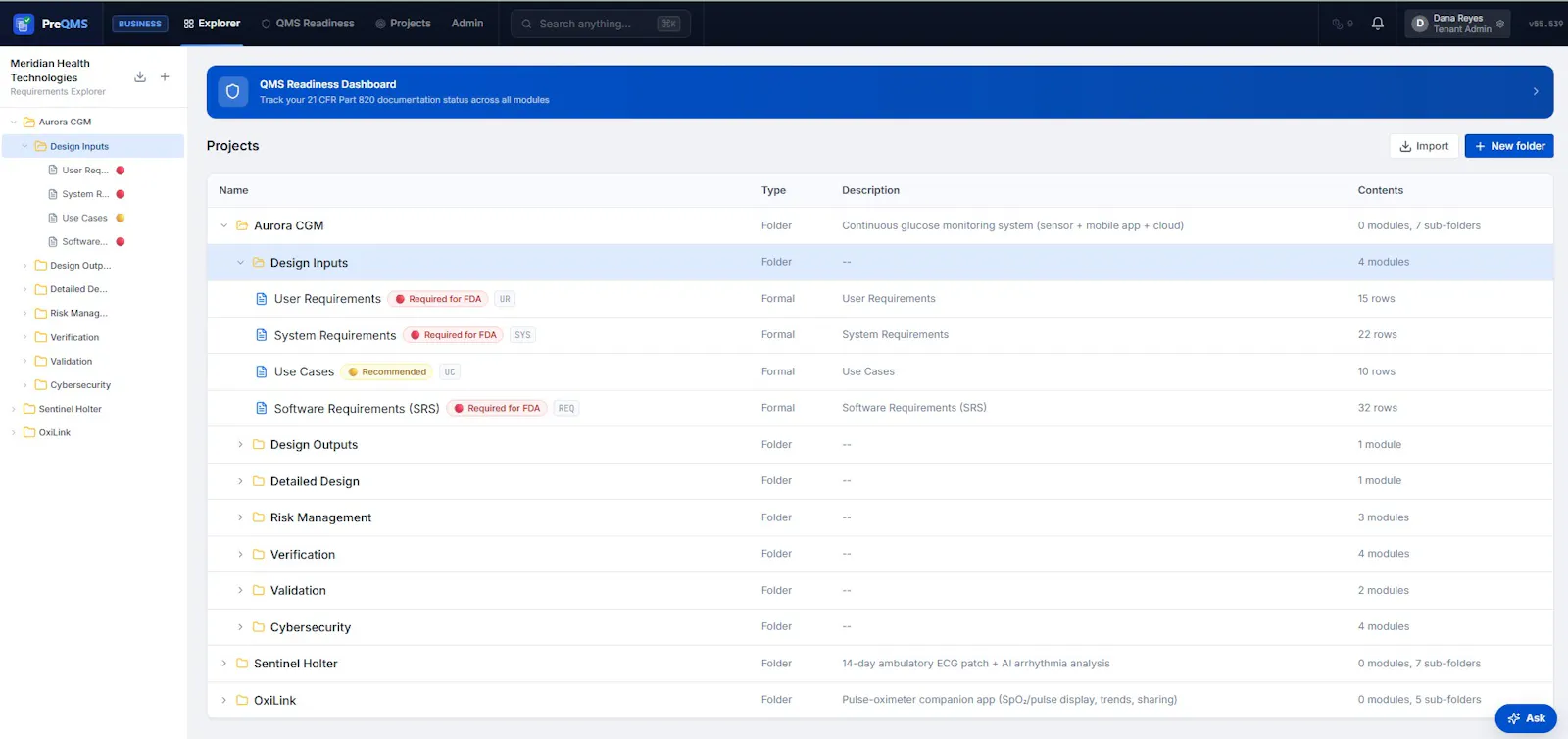 PreQMS screenshot 2