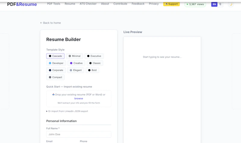 PDF&Resume screenshot 1