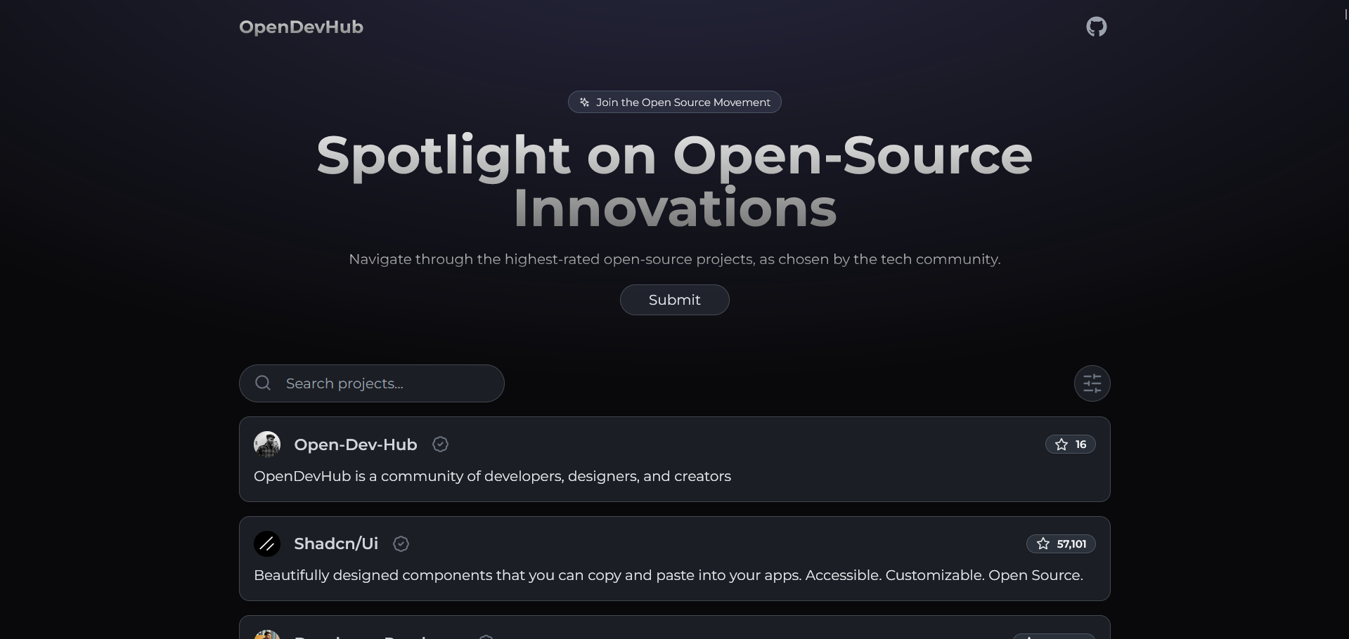 OpendevHub - OpenDevHub是开源项目的平台。媒体1