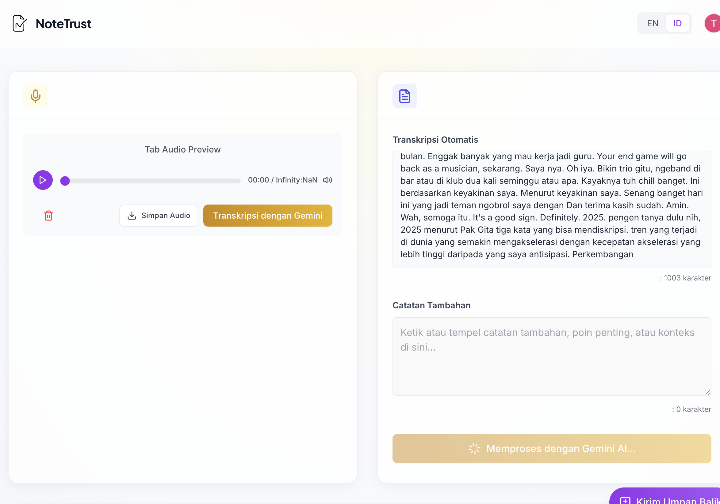 Note Trust - Screenshot 2 showing product features and functionality